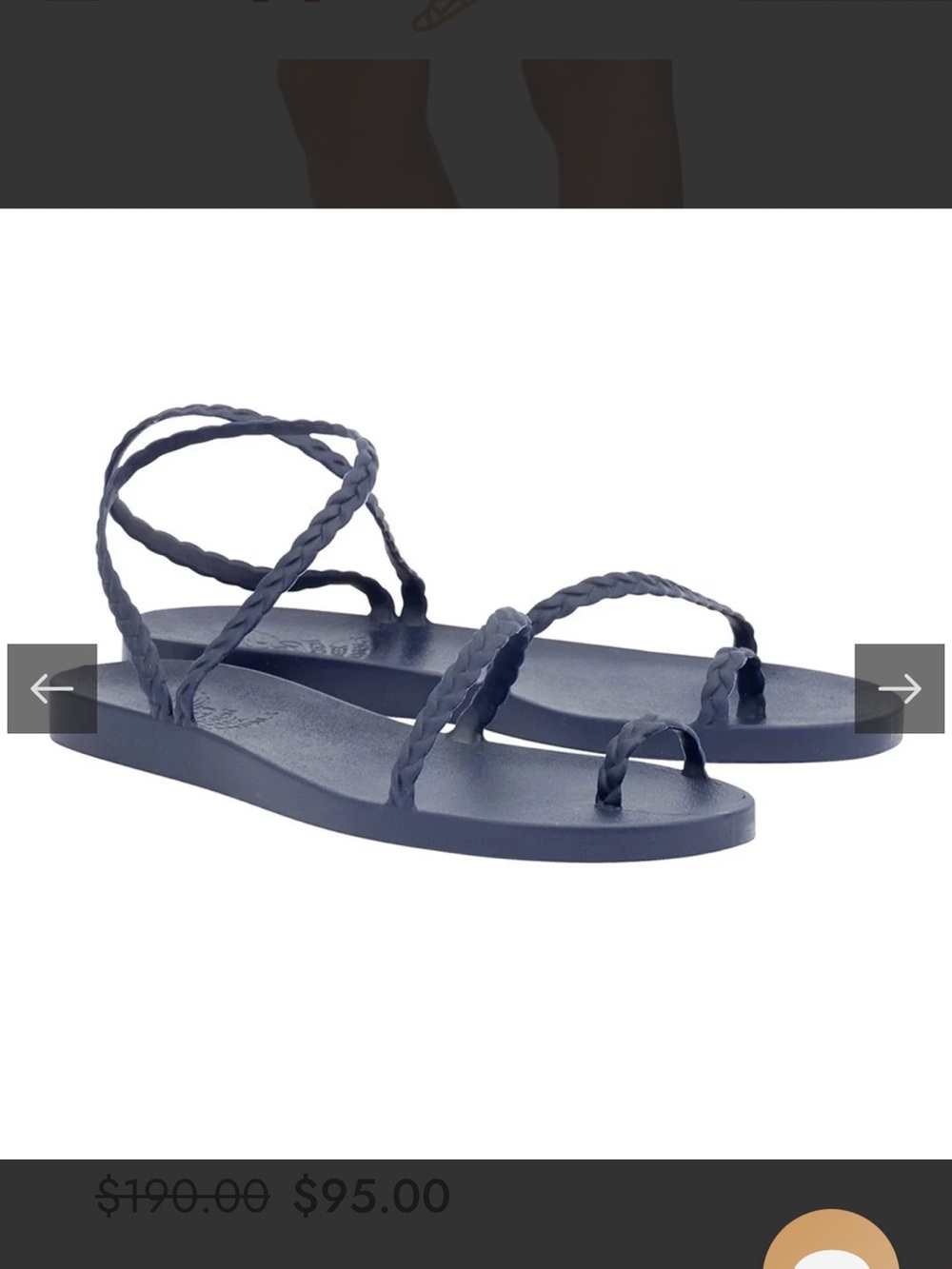 Ancient Greek Sandals Black Braided Flat Sandals